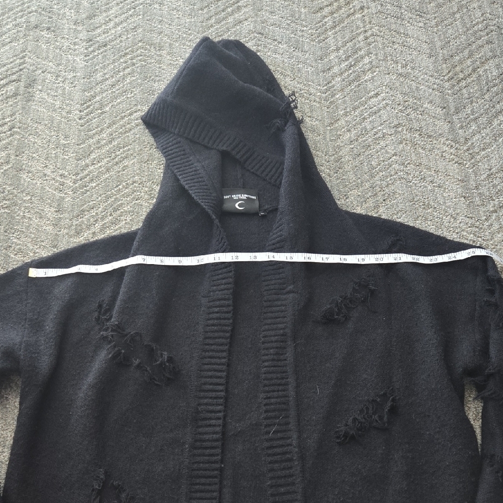 Killstar Black Hooded Shredded Cardigan - Picture 10 of 14